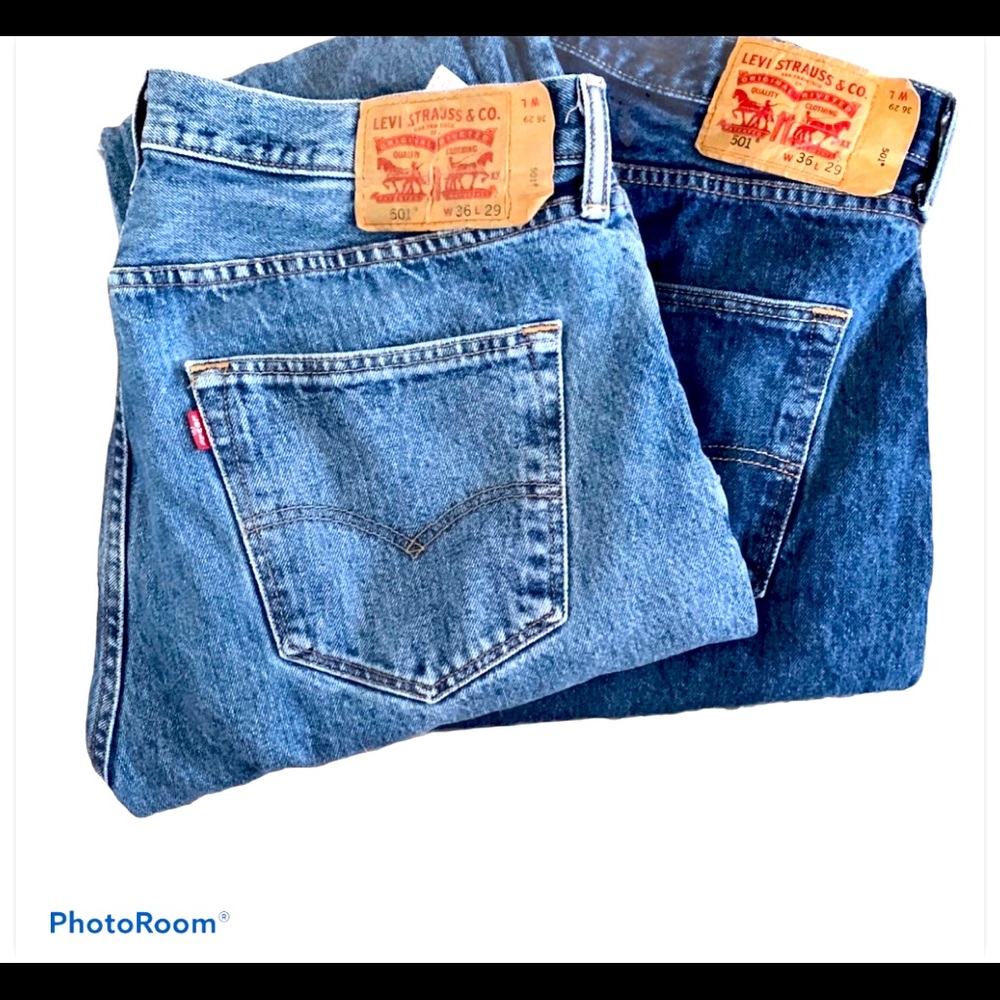Original fit men’s Levi’s 501’s 36X29, TWO pair